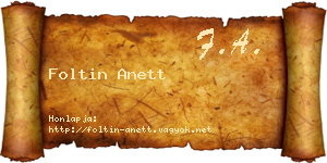 Foltin Anett névjegykártya